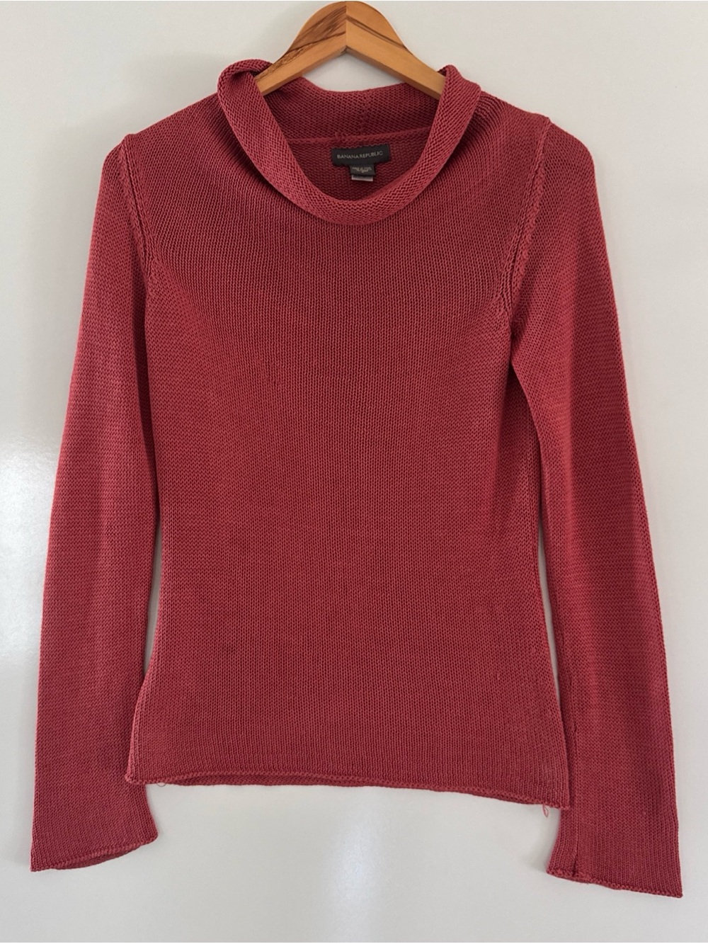 Banana Republic Silk Sweater Women’s Small Cowl neck Casual pink mauve 100% Silk